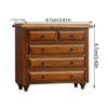 Realistic 1/12 Miniature Dresser Chestnut Wooden Cabinet With Drawers For Dollhouses Bedroom Retro Decors Accessories