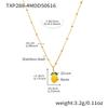 Nivora Resin Fruit Lemon Pendant Necklace For Women Imitation Zircon Stainless Steel Zircon Handmade Strand Beads Choker Zircon