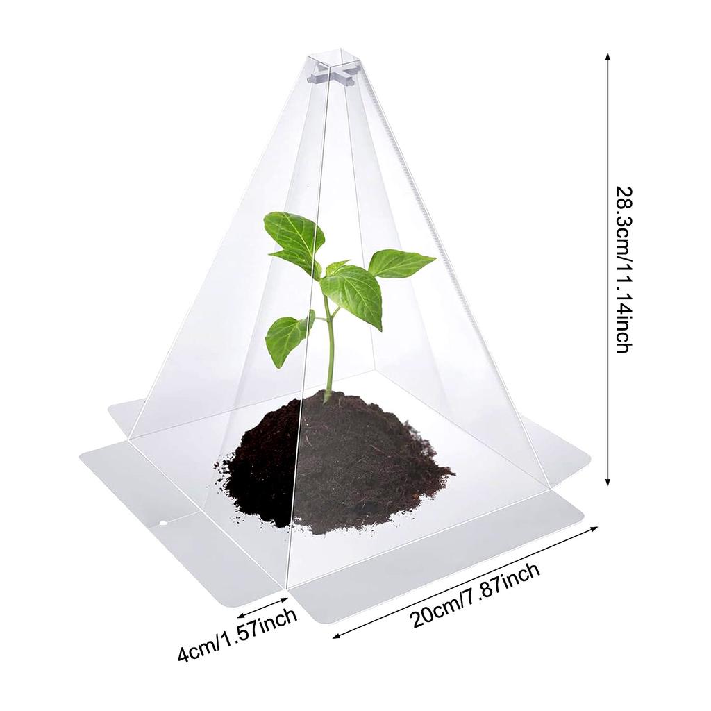 Plastic Small Plant Seedling Protector Cone Shape Greenhouse Protect Cover Suitable for Gardens Balconies