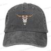 Boho Cow Skull Dad Hat   Washed Mens Baseball Cap for Men Women Caps