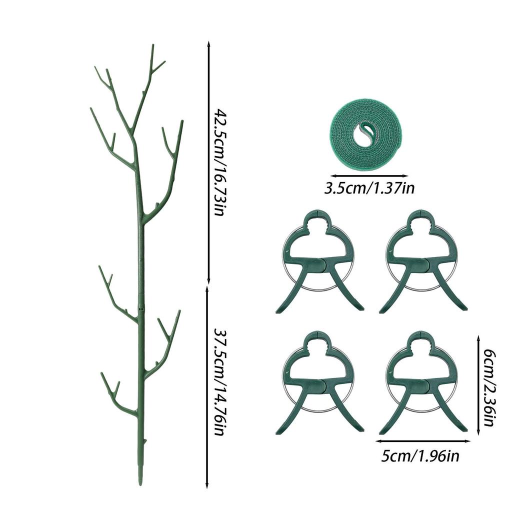 Stackable Plant Support Garden Potted Flower Tree Branch Plants Stakes Home Garden Decoration Support Racks with Clips Straps