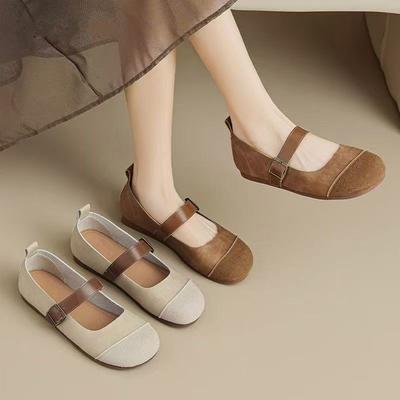 Versión coreana de zapatos de vestir planos de cabeza redonda estilo retro Xiaoxiangfeng 2024 nuevos Mary Jane Doudou franceses súper suaves y cómodos