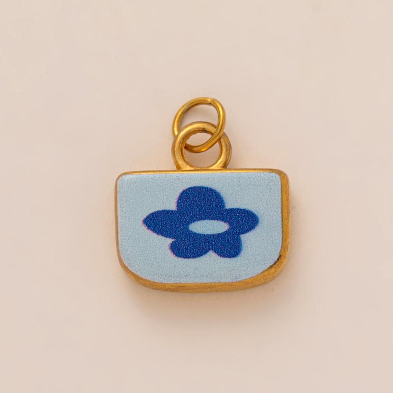 

Модный овальный кулон с эмалью, милая подвеска с принтом «Цветочный домик» для изготовления ювелирных изделий, ожерелье, серьги, подвесные аксессуары A6