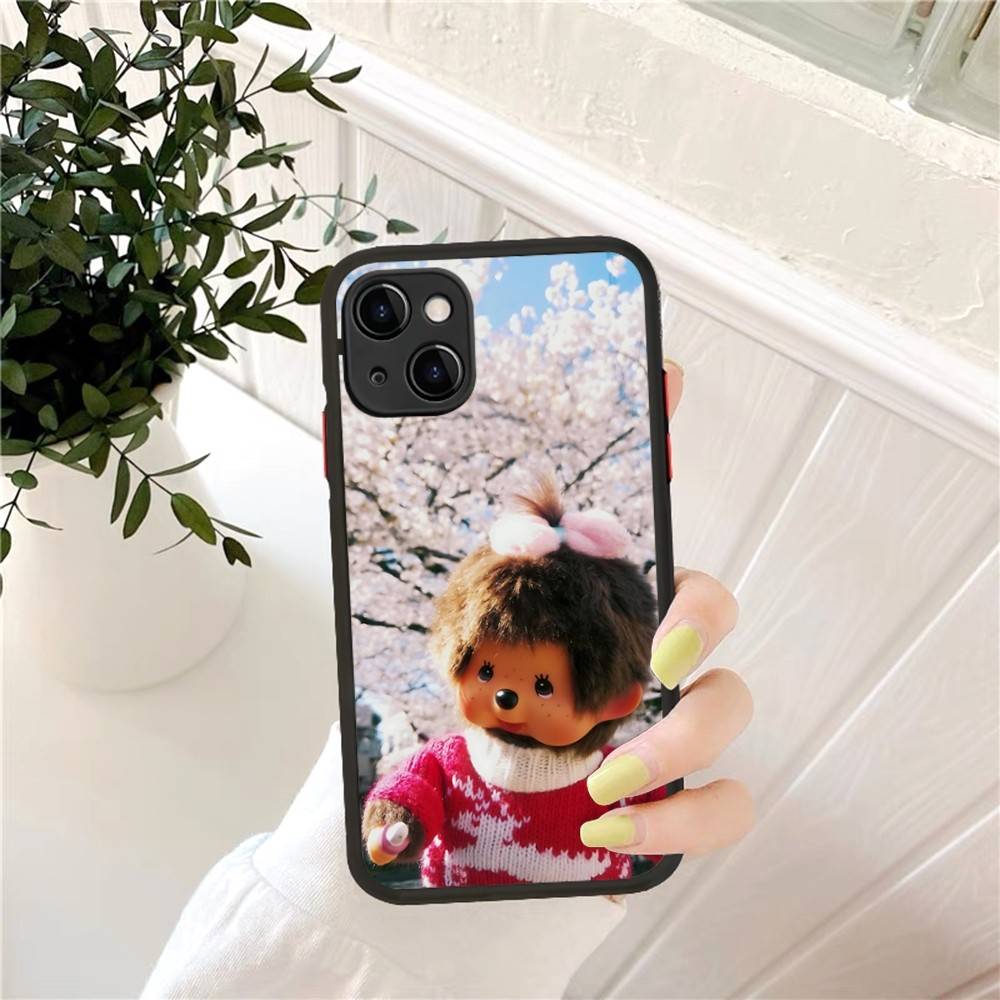 Cute Cartoon M-Monchhichi Phone Case For IPhone 14 12 13 Mini Pro Max 8 7 Plus X XR XS MAX Translucent Matte Covers