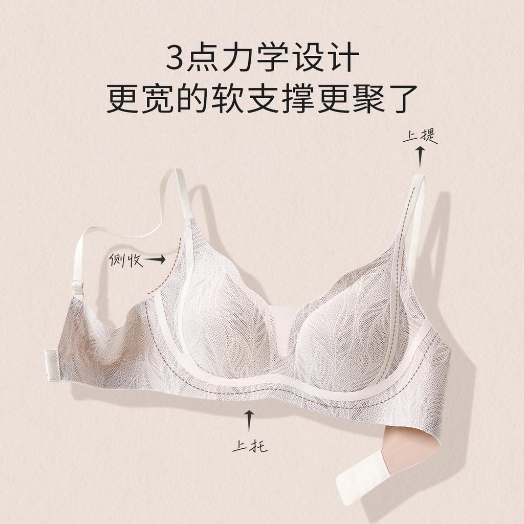 Deep V Pure Wind Sexy Lace No Steel Rim Bra Breathable Soft Support Gathering Comfortable Anti-Gravity Small Breast Underwear