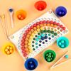 Rainbow Clip Beads Puzzle Game For Kids Educational Family Fun Wooden Toy