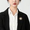 Fashion Rhinestone Jewelry Golden Color Sun Totem Brooches for Women Men Coat Clothing Crystal Sun Flower Brooch Pins