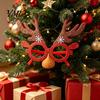 Christmas Party Costume Decorations Glasses Photo Booth Props, Felt Reindeer Santa Snowman Eyeglasses for Holiday Funny Elk Snowflakes Spectacles