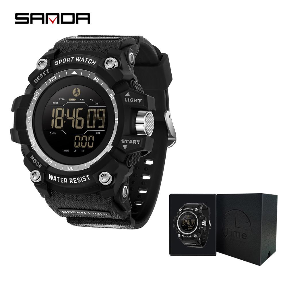 Sanda Multi-Function Smart Watch: Waterproof, Pedometer, Alarm Clock for Hiking & Sports - Unisex