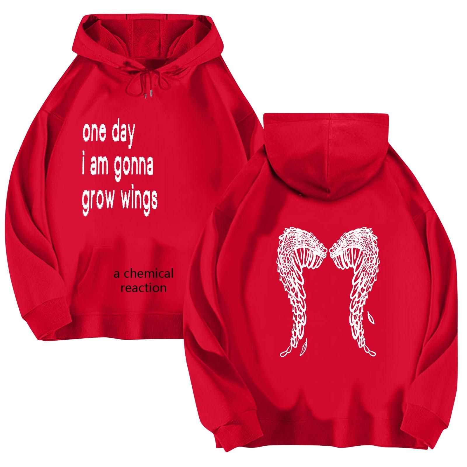 

Женская повседневная свободная толстовка с капюшоном и длинным рукавом с принтом и шнурком, топ XXL красный