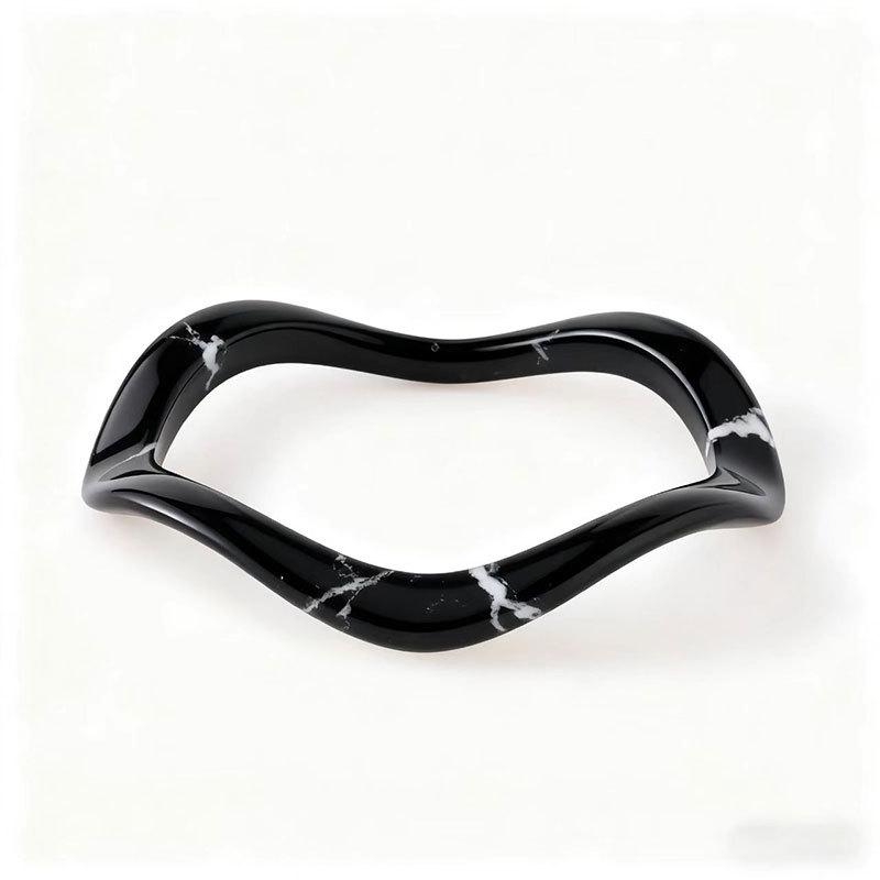Irregular Wave Design Acrylic Bracelet Marble Pattern Smudge High-End Simple Bracelet