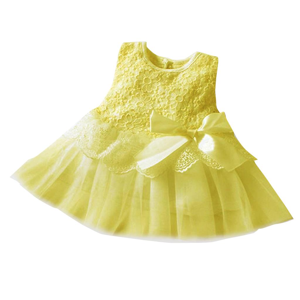 Children Baby Girls  Princess Bowknot Sleeveless Grenadine Clothes Dresss