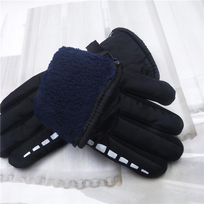 Men's Thickened Winter Cycling Gloves - Warm, Windproof, Non-Slip, Plus Velvet Skiing Style