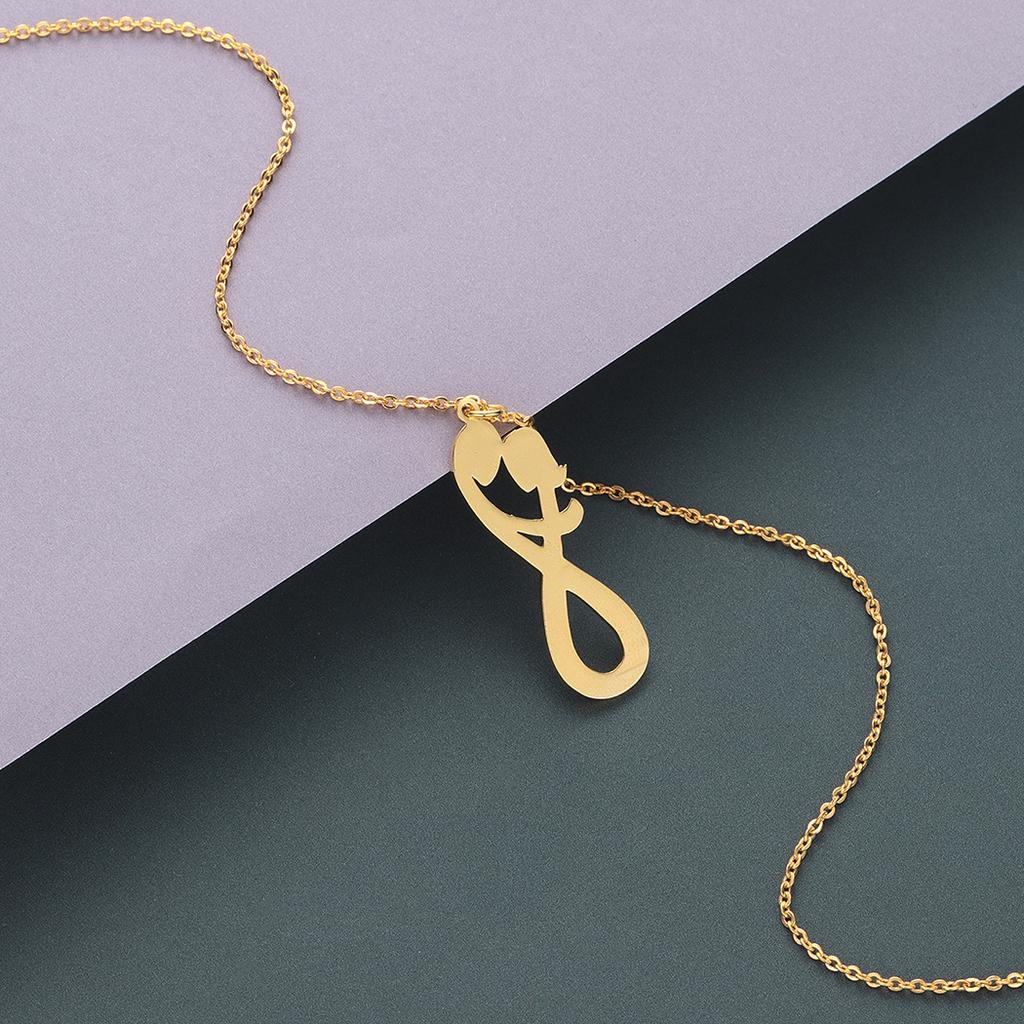 Kinitial Girl Boy Hollow 8 Infinity Pendants Necklaces for Women Fashion Stinless Steel Couple Chain Necklace Jewelry wholesale
