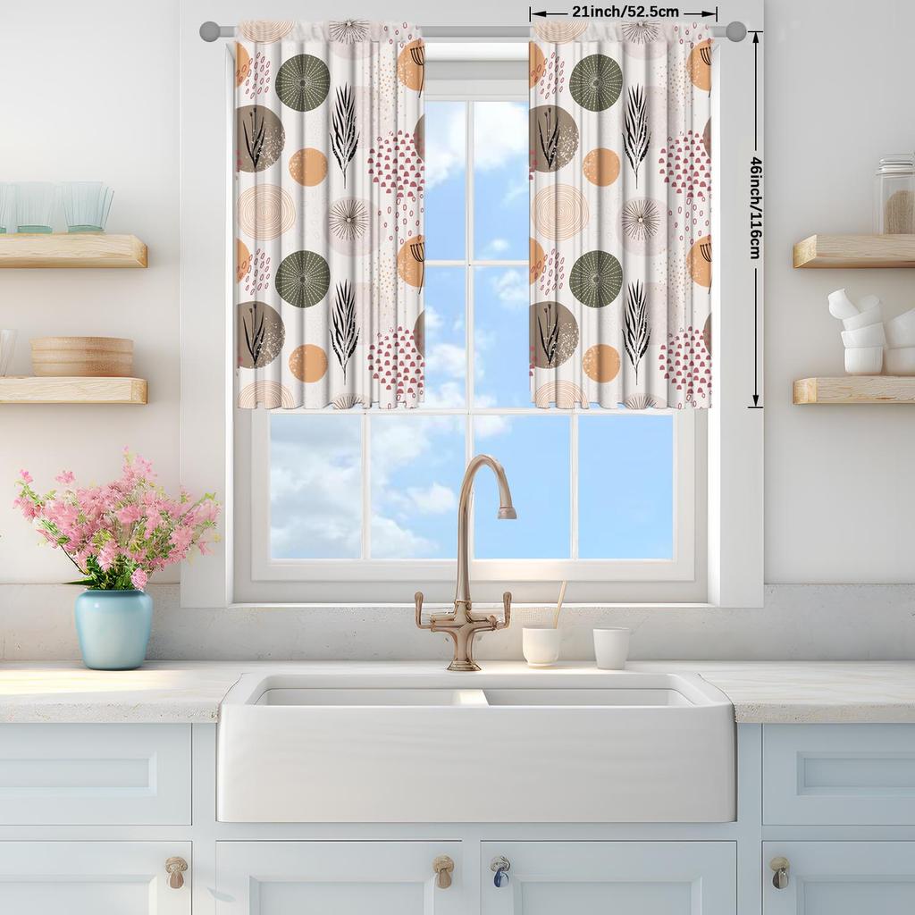 2pcs Simple and Stylish Pattern Printed Curtains Suitable for Family and Friends Shade the Sun and Protect Privacy