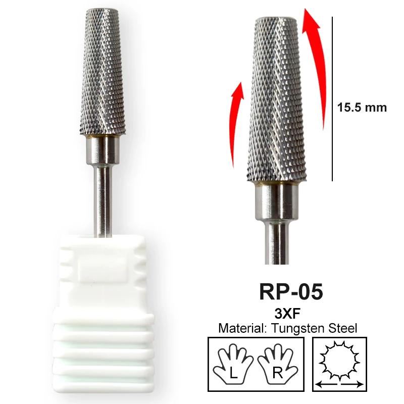 

Nail Buffer Bit Polishing Grinding Tools Silver Carbide Drill Files Left Right Hand Milling Cutter Manicure Accessories 3/32