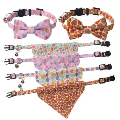 Easter Dog Bandana Bunny Egg Printing Cat Triangle Bib Collar Adjustable Pet Drool Bib Pet Collar Kerchief for Easter Photo