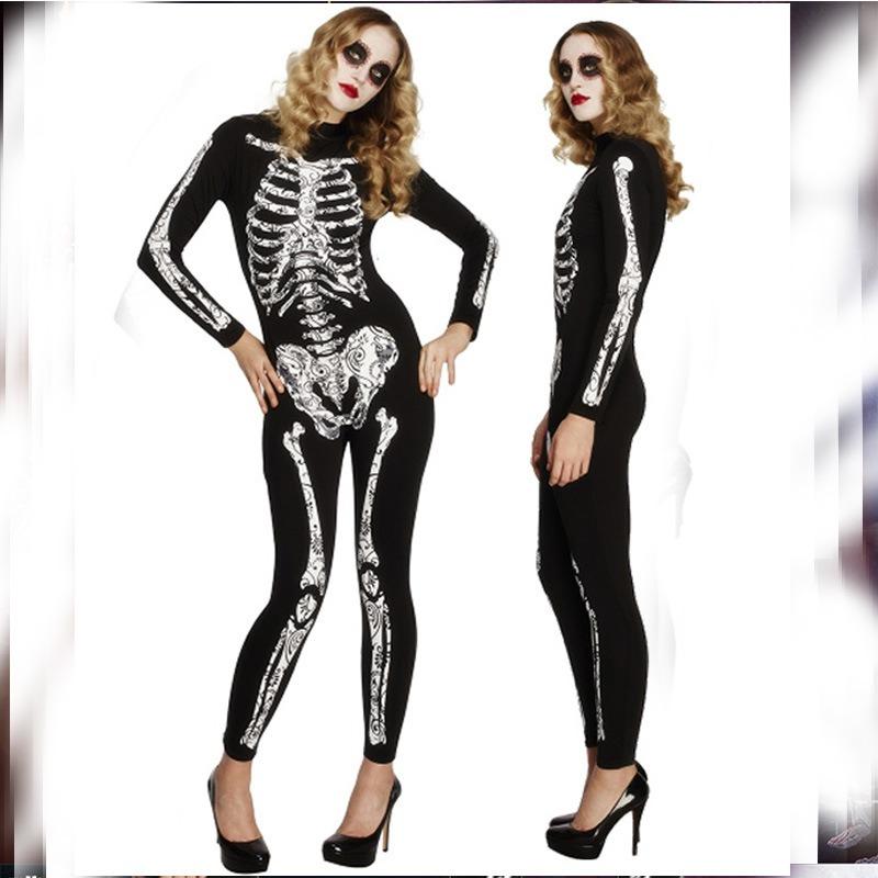 Vampire Halloween Costume Skull Skirt Ghost Cosplay Witch Zombie Costume Dance Show Costume