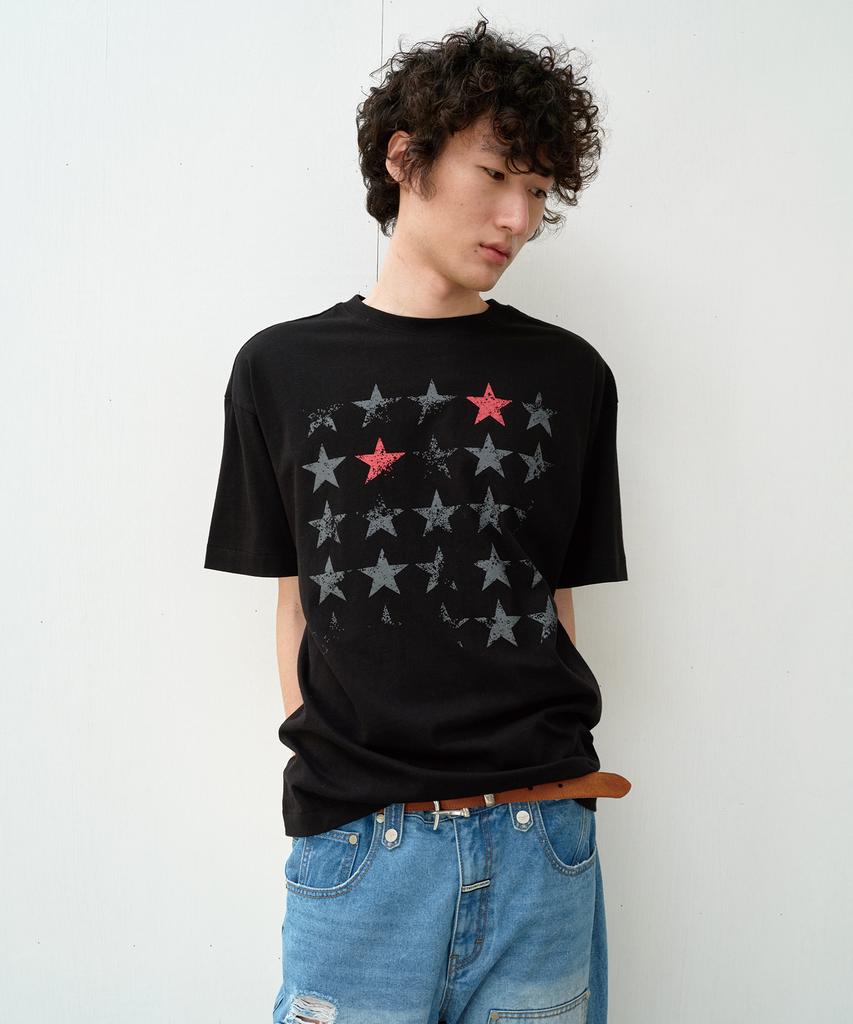 THEVINYLHOUSE Faded Star Tee Black