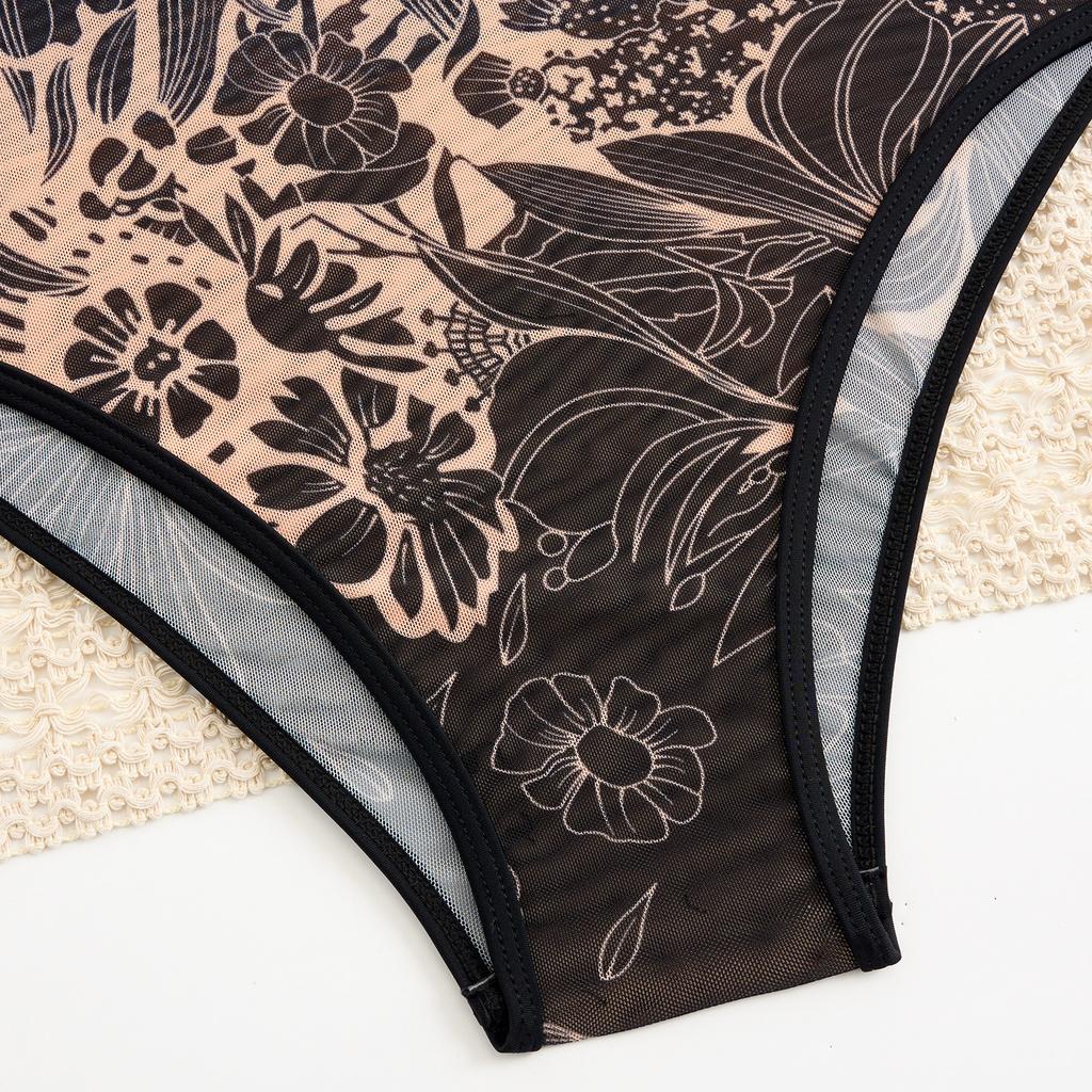 Vintage Long Sleeve UV Protection One Piece Swimsuit For Women Retro Swimwear Comfortable Stylish Bathing Suit For Beach Pool Activities