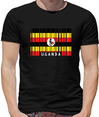 Unisex tričko Vlajka Ugandy s čárovým kódem Kampala Africa Country Flags Travel