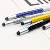 6-in-1 Metal Screwdriver Level Ballpoint Pen Multifunctional Touch Screen Capacitive Ruler Tool Metal Pen