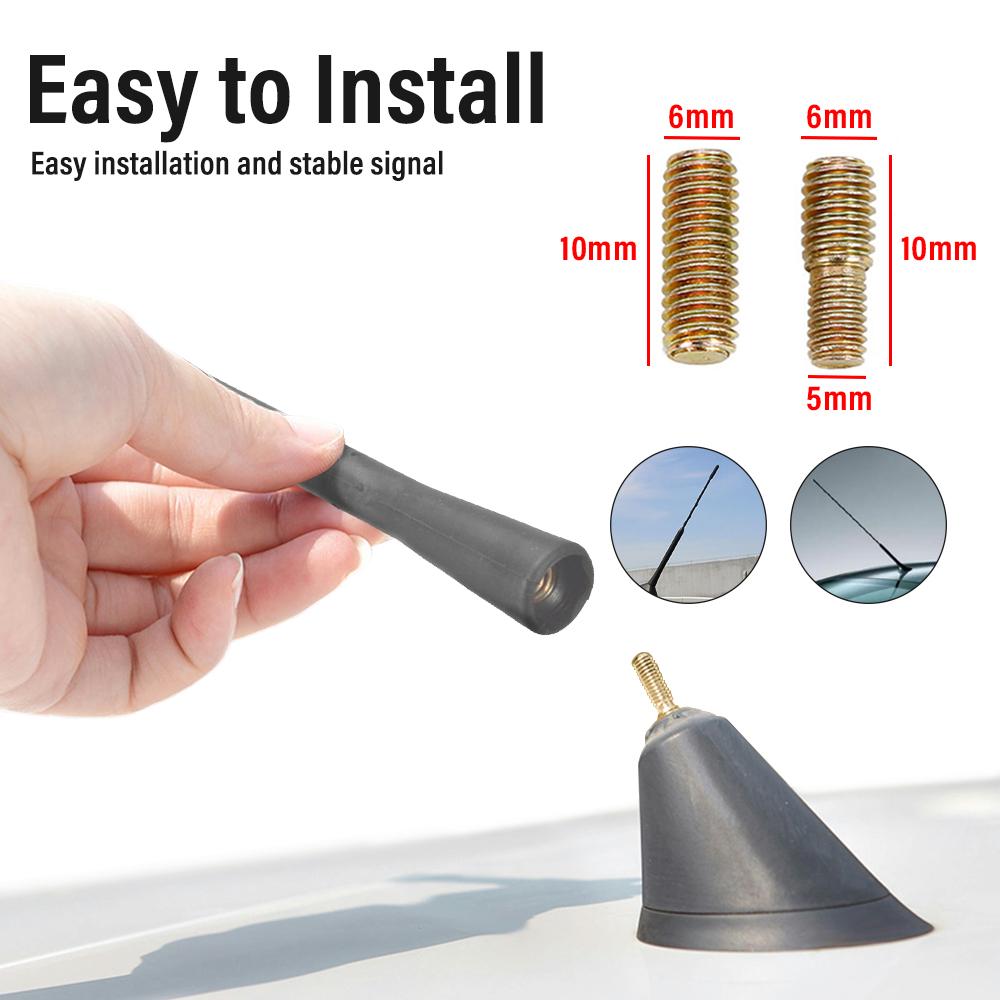 11in Universal Car Roof Mast Anti-noise Stereo Antenna Whip-styling AM/FM Radio Amplified Aerial Replacement Truck Accessories