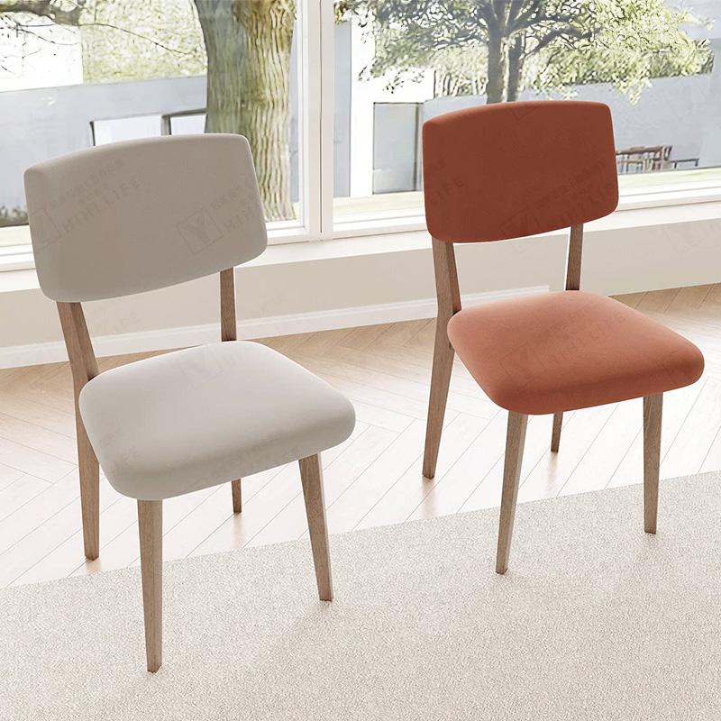 2/4/6pc Solid Color Office Chair Backrest Seat Cover Solid Wood Dining Chair Cover Elastic Seat Cover for Restaurant Dining Room