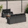 VidaXL Ensemble de canapé de jardin 6 pièces avec coussins noir poly rattan acacia 3347520