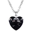 Heart Shaped Pendant Necklace with Group Photo Print Stainless Chain Customizable Jewelry for Everyday Wear
