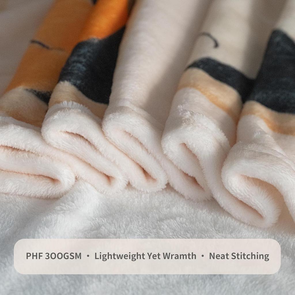 Dog Throw Blanket, Puppy Design, 50x60 Inch, Soft Fleece, Beige, Great Gift for Dog Lovers