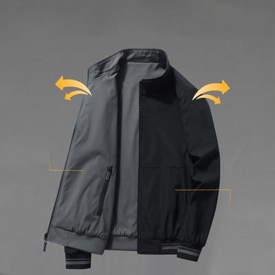 Jaqueta reversível para homens, jaqueta de algodão solta primavera e outono, jaqueta de voo, jaqueta de beisebol, jaqueta masculina casual de negócios, jaqueta masculina