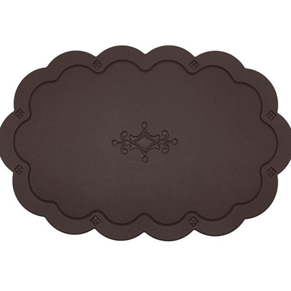 Retro Faux Leather Dinner Mat Oil-resistant Waterproof Placemat Nordic Style Thermal Insulation Mat Dining Table