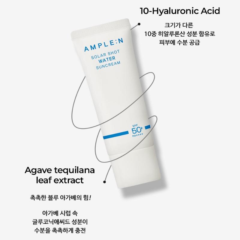 [Ample:N] Solar Shot Sunscreen 40ml (Peach Tone Up / Watery / Zinc Mild)SPF50+ PA++++