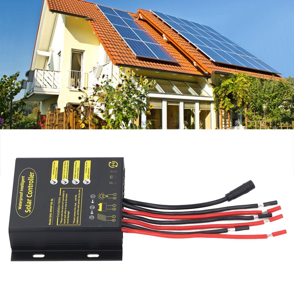 MPPT Solar Controller 12V 24V 10A Bluetooth PWM Fast Charging Water Resistant Universal for Sealed B