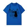 Men's 100% Cotton Crew Neck Short Sleeve T-Shirt, Funny Cat Art Print Casual Tee, Comfortable Lightweight Daily Top for Cat Lovers Streetwear