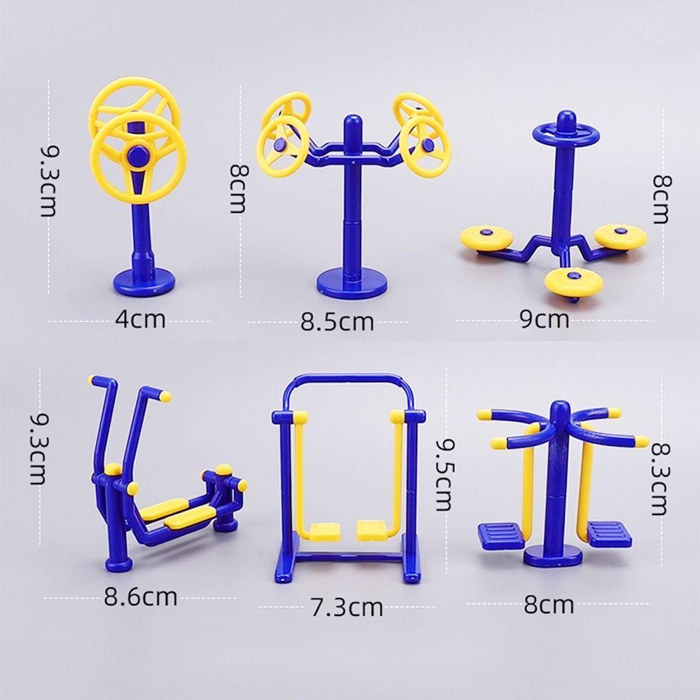 3PCS/Set Yellow&Blue Outdoor Sports Model Scene Model Sand Table Model Mini Dollhouse Scenes  Gift