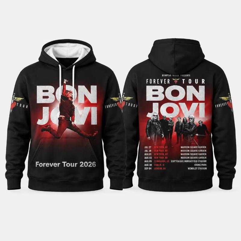 Bon Forever Tour Hoodie Autumn/winter Hoodie Streetwear Y2k Top Men Women Hoodies Sweatshirts Men Clothing