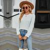GMXIA Women's Fashion Autumn Winter Casual Solid Color Print Long Sleeve O Neck Blouses & Shirts