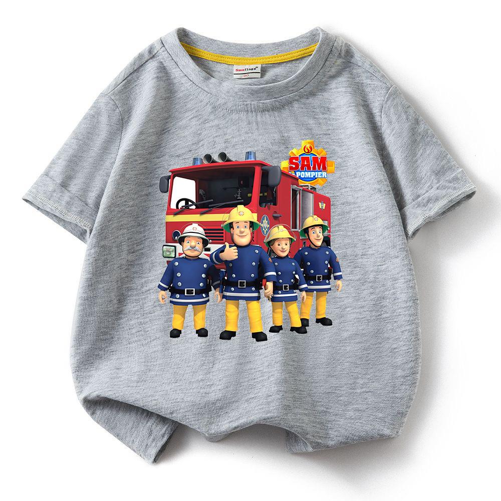Fireman Sam Tshirt for Kids Boys Short Sleeve Tee T Shirt Girls Tops Short Sleeve Kids Clothing