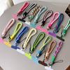IN Korea Universal Braided Short Mobile Phone Lanyard Strap Hanging Chain Ring Cord with Patch Wrist Strap Cell Phone Detachable