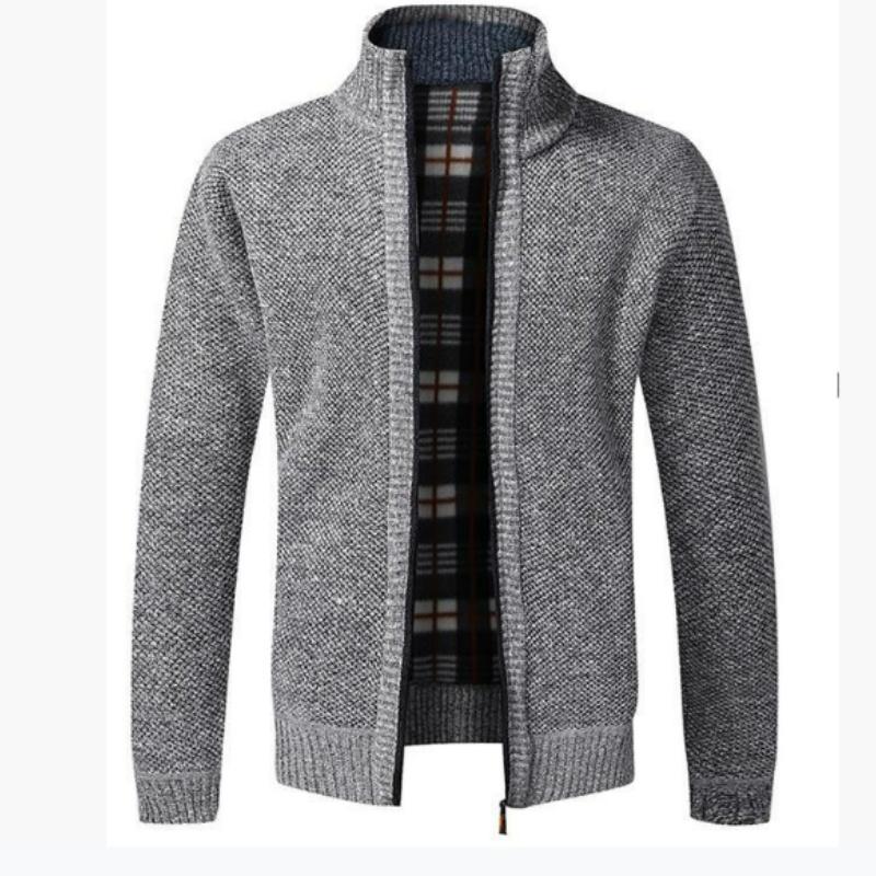 

Мужская Куртка-свитер Свободный свитер Мужской Повседневный Молодежный Вязаный кардиган Тренд M светло-серый