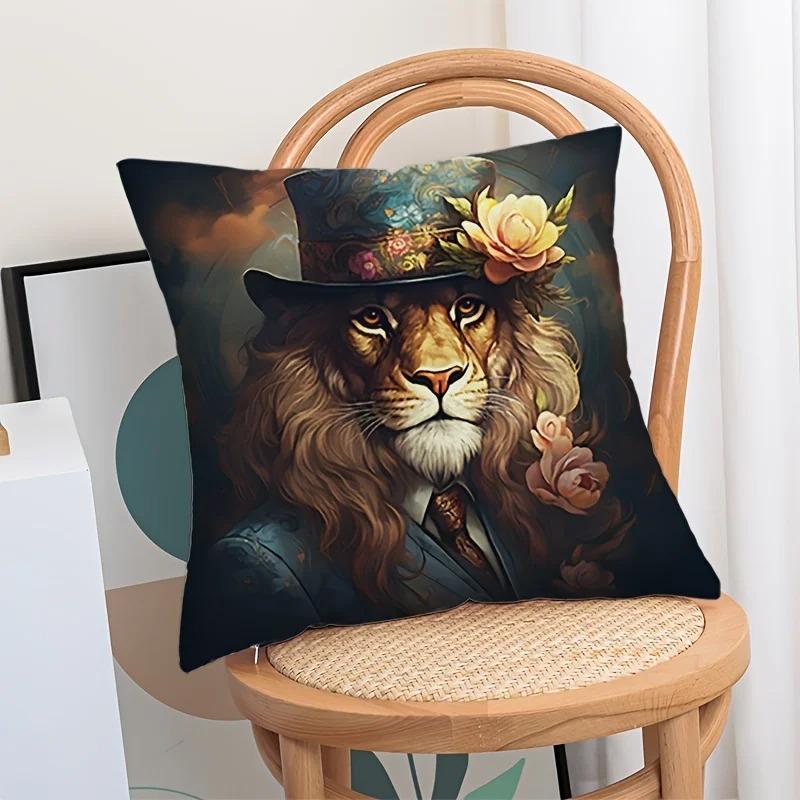 Dekoracja Domu Fantastyczne Zwierzęta w Wiktoriańskich Kostiumach Poszewki na Poduszki Wzór Poszewka na Poduszkę Odpowiednia na Sofę Sypialnię Samochód Poszewka na Poduszkę