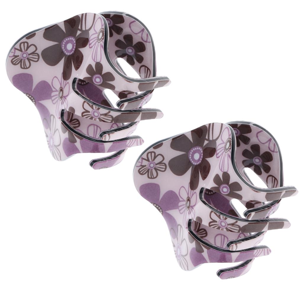 MagiDeal Simple Design Floral Gorgeous Large Acrylic Hair Claw Clamp Clip Hairpin Headwear Accessory for Women Girls 1 Piece as described Purple