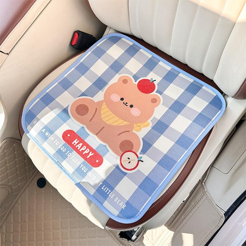 Car Seat Cushion Summer Honeycomb Breathable Ice Silk Non-slip Comfortable Car Seat Cushion Cute Bear Four Seasons Universal