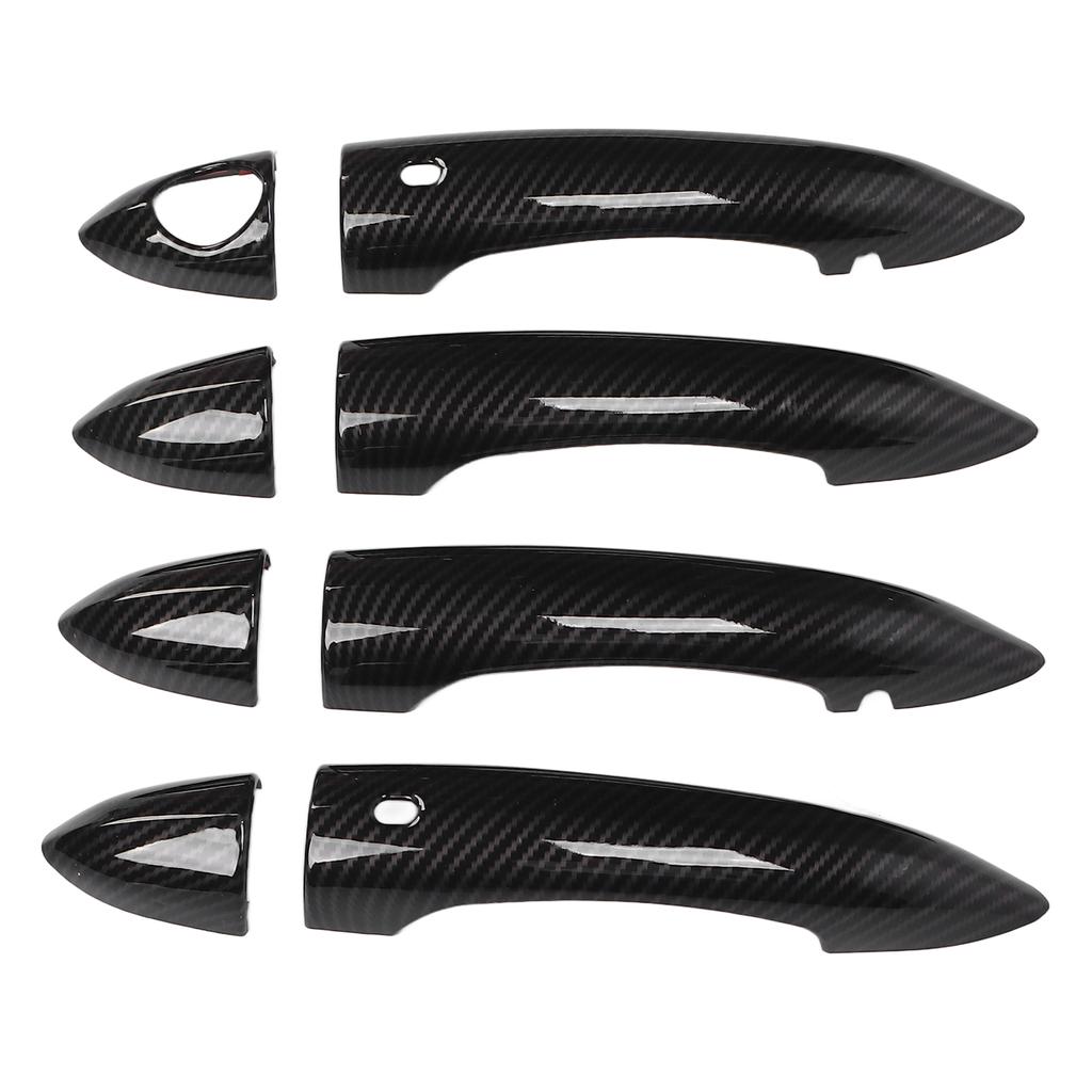 8pcs Exterior Door Handle Cover Trim Carbon Fiber Pattern With Holes Replacement for Giulia 2017‑2020