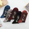 5 Pairs of Four Season Thin Cotton Bottom High Tube Crystal Glass Fiber Adult Women's Socks