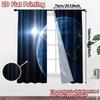 2pcs   2D FLAT PRINTING Curtains (Without Rod) Earthrise Popular Popular Curtain 100% Polyester Curtains Decorations Inside