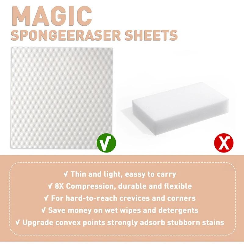 Cleaning sponge sheets, 2x compressed melamine sponge, kitchen and bathroom cleaning sponge, high-density sponge cleaner.
