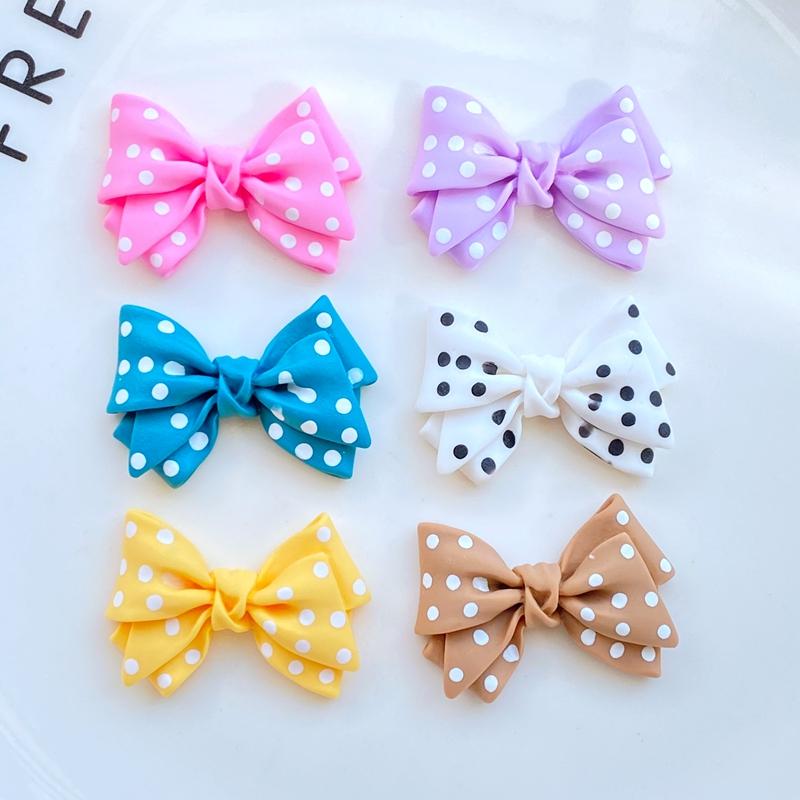 12Pcs/Lot New Mini Cute Mixed Cartoon Bow Flatback Resin Kawaii Scrapbooking Embellishments Diy Accessories